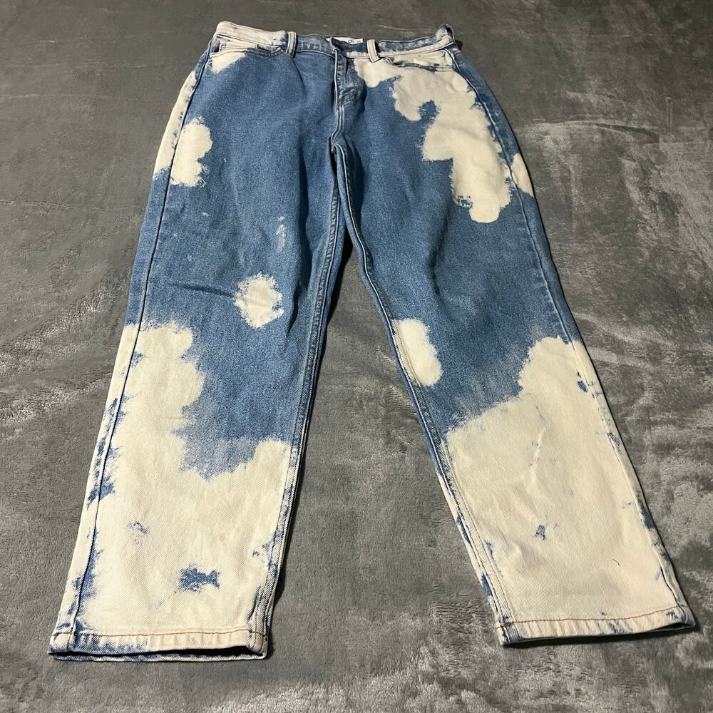 Cello Mom Jeans Womens 11‎ Blue Acid Wash Denim High Rise Pockets Relaxed Fit